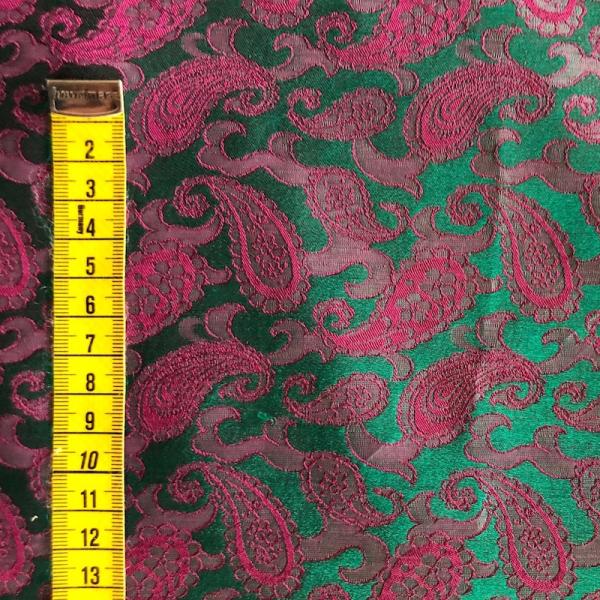 PINK GREEN PAISLEY Seidenjacquard aus Vietnam